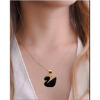 Gold Chain With Beautiful Black Duck Necklace Jewellery For Girls Stylish - Gold Chain Neck Statement Collar Chains Shining Female Korean Jewellery