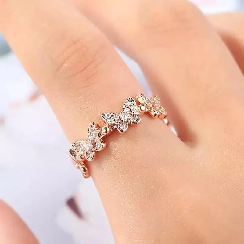 Stainless Steel Never Fade Butterfly Adjustable Ring For Girl - S925 Adjustable Ring For Girls - Women Ring For Girls - Korean Jewellery
