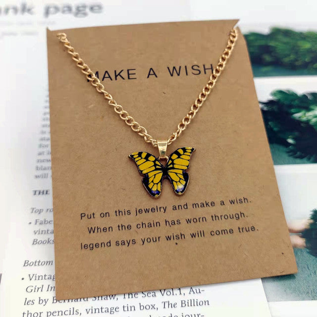 Korean Jewellery Gold Chain With Beautiful Butterfly Necklace Jewellery For Girls - Gold Chain Neck Statement Chains Shining Female Korean Jewellery