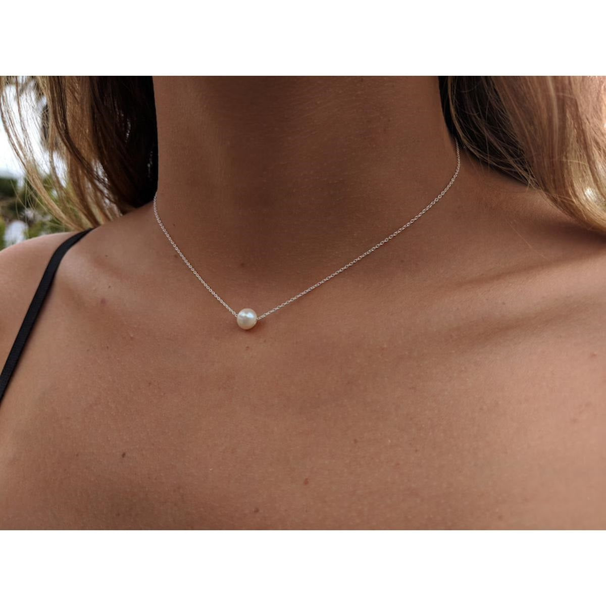 Korean Jewellery Silver Single Pearl Necklace | New Design | Trending Design | Never Fade | Beautiful Necklace Jewellery For Girls / Women