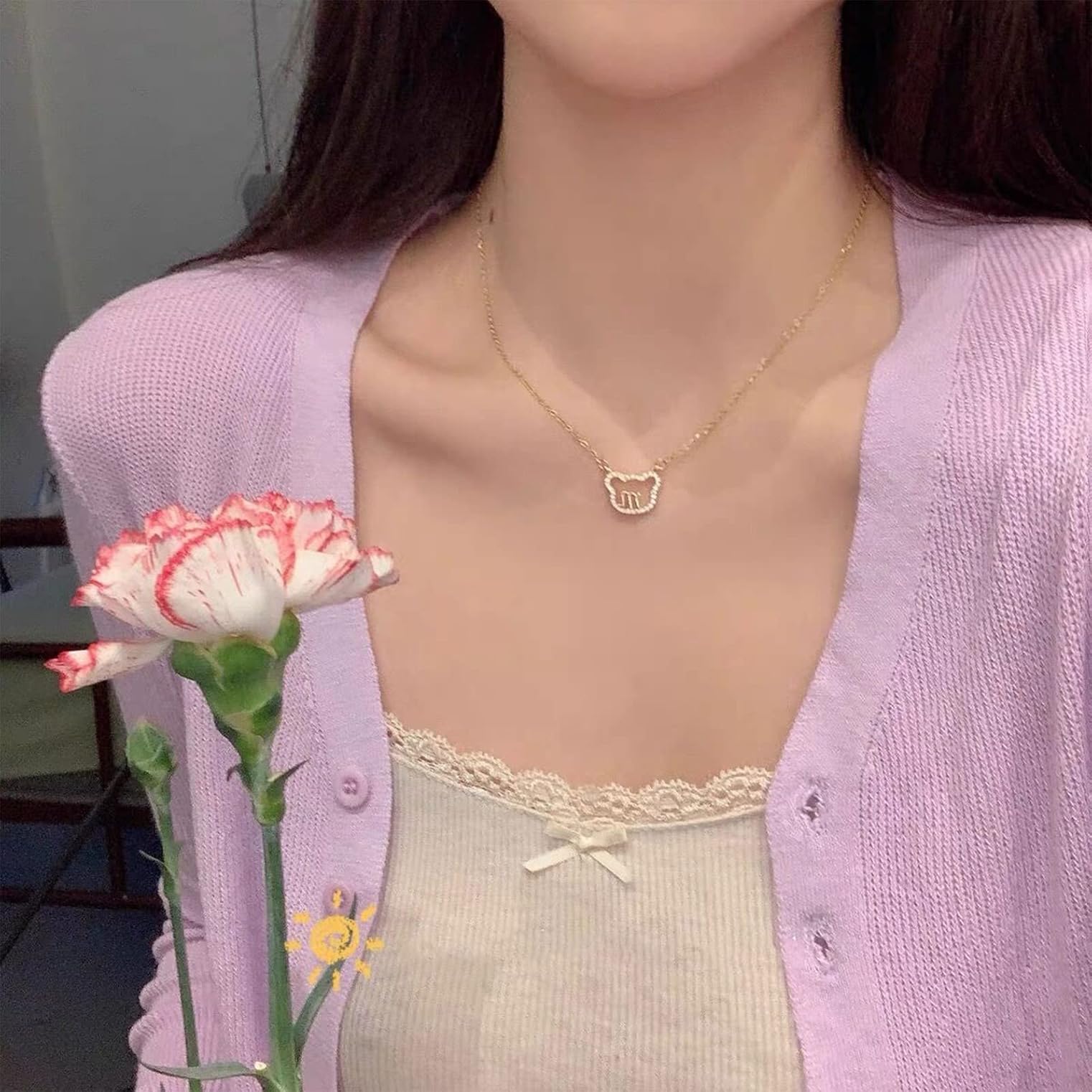 Korean Jewellery Gold Hello Kitty Cute Cat Clavicle Chain Aesthetic Necklace For Girls | Jewelry Gift | Korean Jewellery Necklace