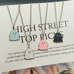 Ghost Pendant Necklaces for Women Men Best Friends Cute Lovely Ghost Couple Necklace Fashion Korean Jewellery