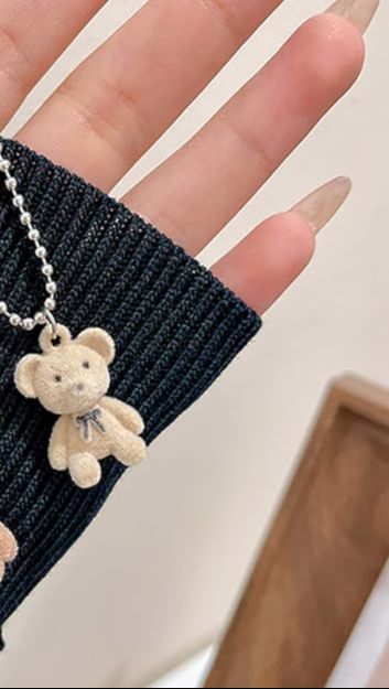 Korean Jewellery Cute Teddy Bear Necklace Clavicle Chain Aesthetic Necklace For Girls | Jewelry Gift | Korean Jewellery Necklace | Cute Plush Bear Pendant Necklace for Girls Women Korean Fashion