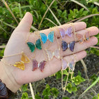 Korean Jewellery Girls Charm Crystal Butterfly Necklace Jewellery For Girls Glamour Female Color Butterfly Pendant Girl Jewelry Stylish