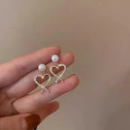 Pair Of Zircon Heart S925 Earings For Girls Stylish Fashion Personality Korean Jewellery For Girls