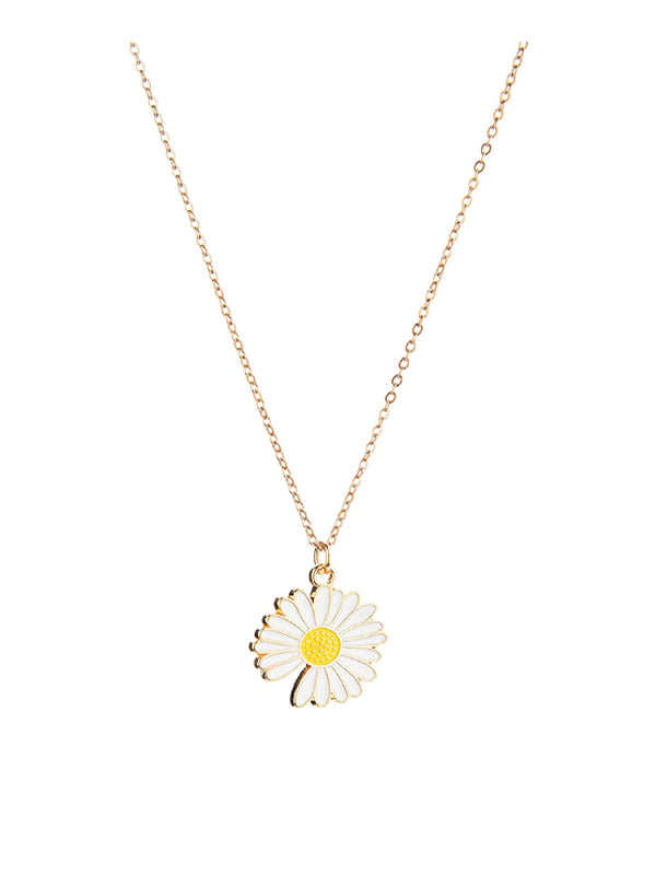Gold Chain With Beautiful New Daisy Sunflower Pendant Necklace Jewellery For Girls - Korean Jewellery Necklace