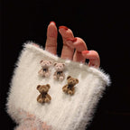 Korean Jewellery Cute Cartoon Design Bear Plush beautiful Earring For Girls | S925 Needle Teddy Bear Earrings For Girls