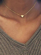 Heart choker Necklace Jewellery For Girls | Korean Jewellery - Gold Chain Neck Statement Collar Chains Choker Shining Female Choker Korean Jewellery