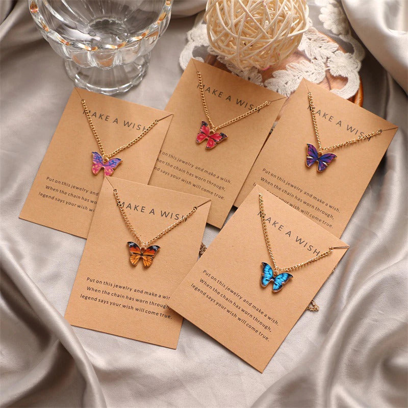 Gold Chain With Beautiful Butterfly Korean Jewellery Necklace For Girls- Gold Chain Neck Statement Collar Chains Shining Female Jewellery For Girls