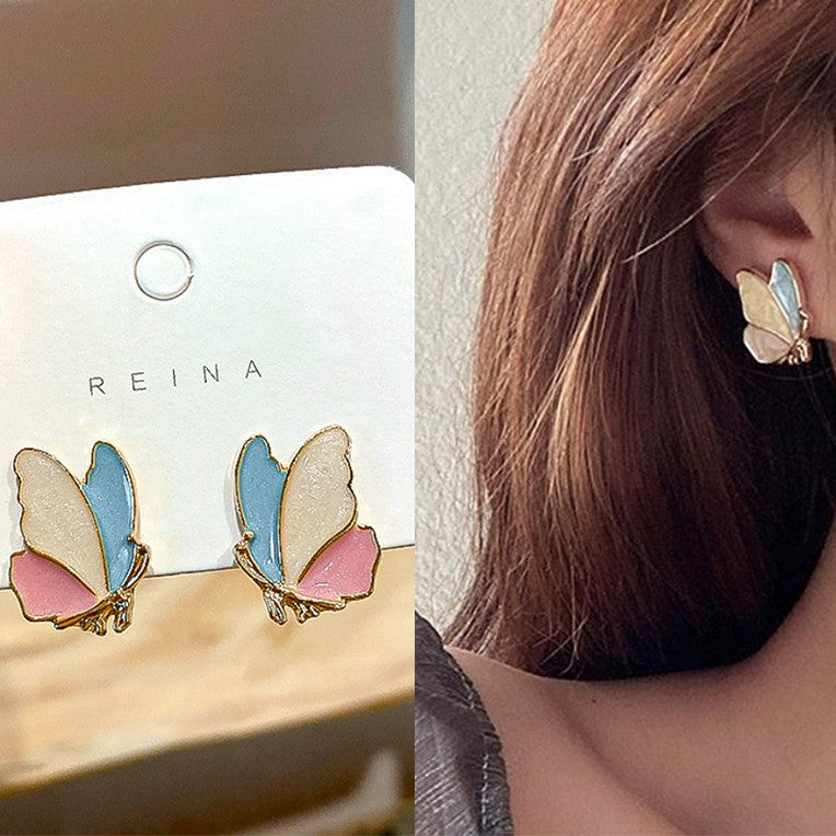 Enamel Butterfly Korean Jewellery New Colorful Earings Jewellery For Girls Stylish