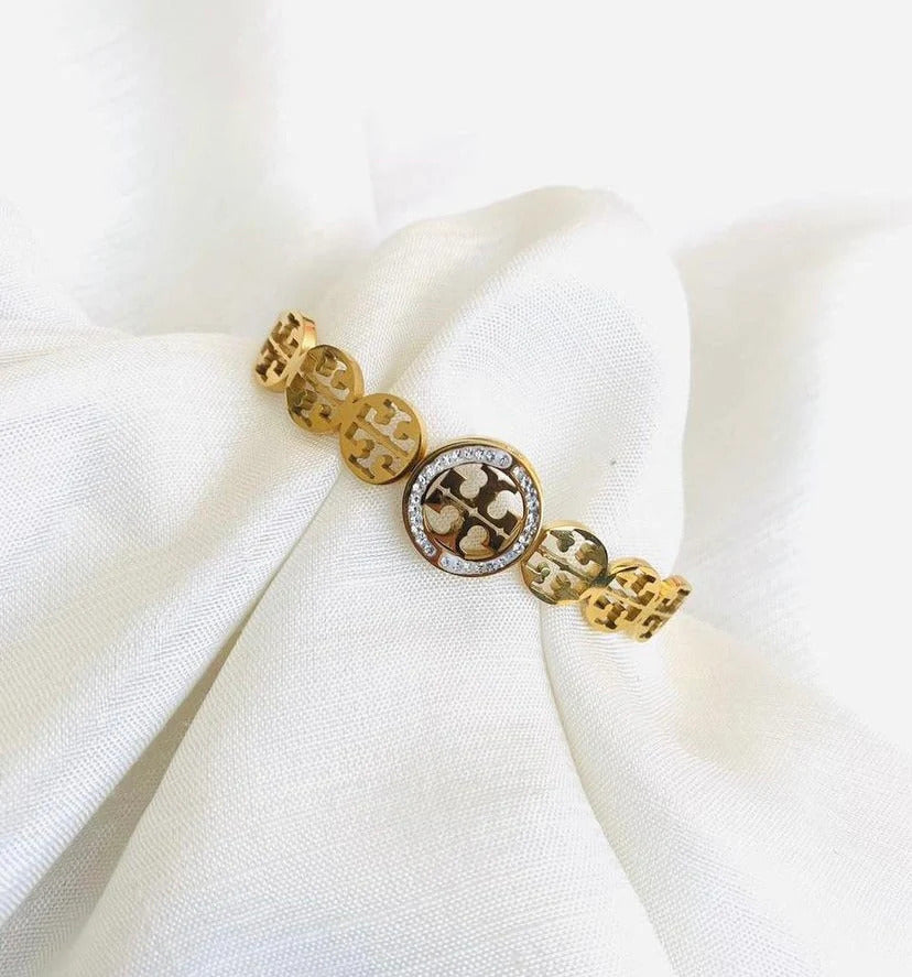 Luxury Stainless Steel 18k Gold Plated Fashion Tory Bracelet Bangles For Girl | Women