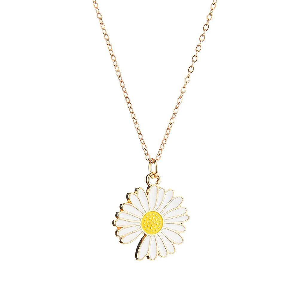 Gold Chain With Beautiful New Daisy Sunflower Pendant Necklace Jewellery For Girls - Korean Jewellery Necklace