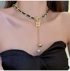 Latest Leather S925 Lock Chain For Girls Stylish - Korean New Trending Jewellery For Girls