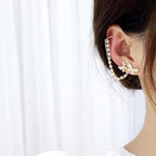 Korean Jewellery Gold Pair Of Rhinestone Butterfly Tassel Ear Cuff Earrings For Girls