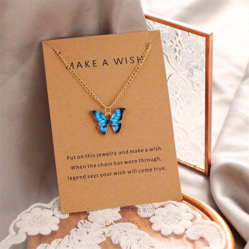 Gold Chain With Beautiful Butterfly Necklace Jewellery For Girls - Gold Chain Neck Statement Chains Shining Female Korean Jewellery