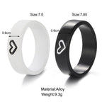 2PCS Beautiful Black and White Heart Couple Ring | Men Women Korean Jewellery Rings For Special Day